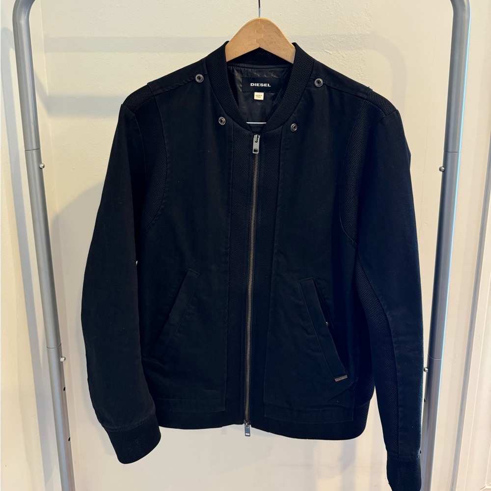 Diesel Jacket. Color Black, Size Small. Comes with detachable black hoodie.